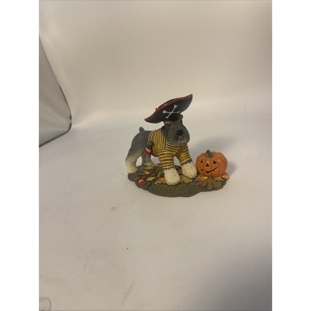 RARE Danbury Mint Dog  October Calendar Figure Dog Halloween Pirate